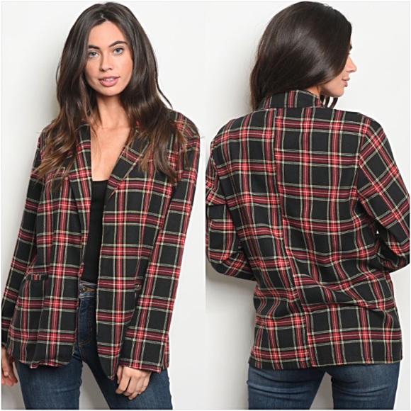 Jackets & Blazers - 🍁SALE Perfect Plaid Blazer Jacket Pockets S/M
